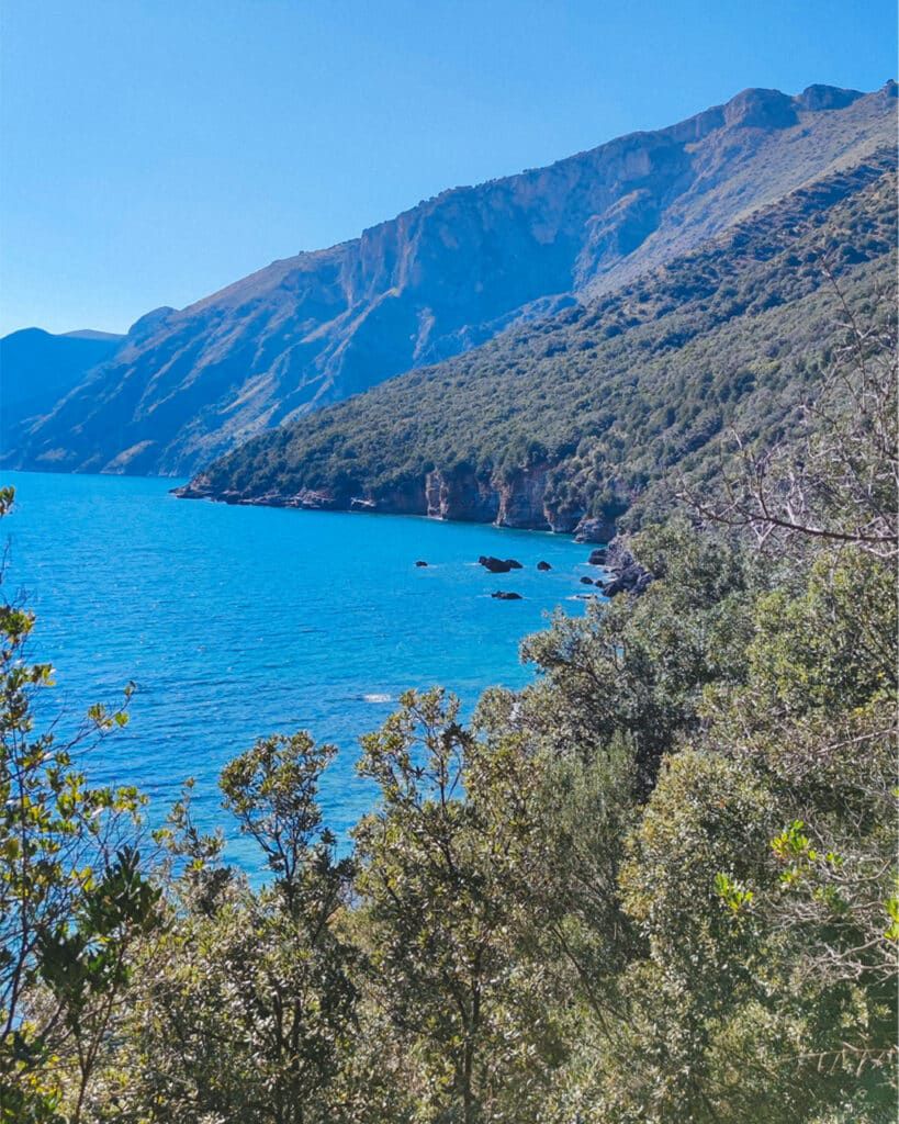 Panorama cilentano sul sentiero escursionistico di Scario